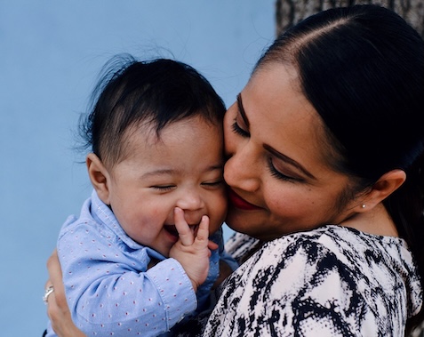 A baby and a mother