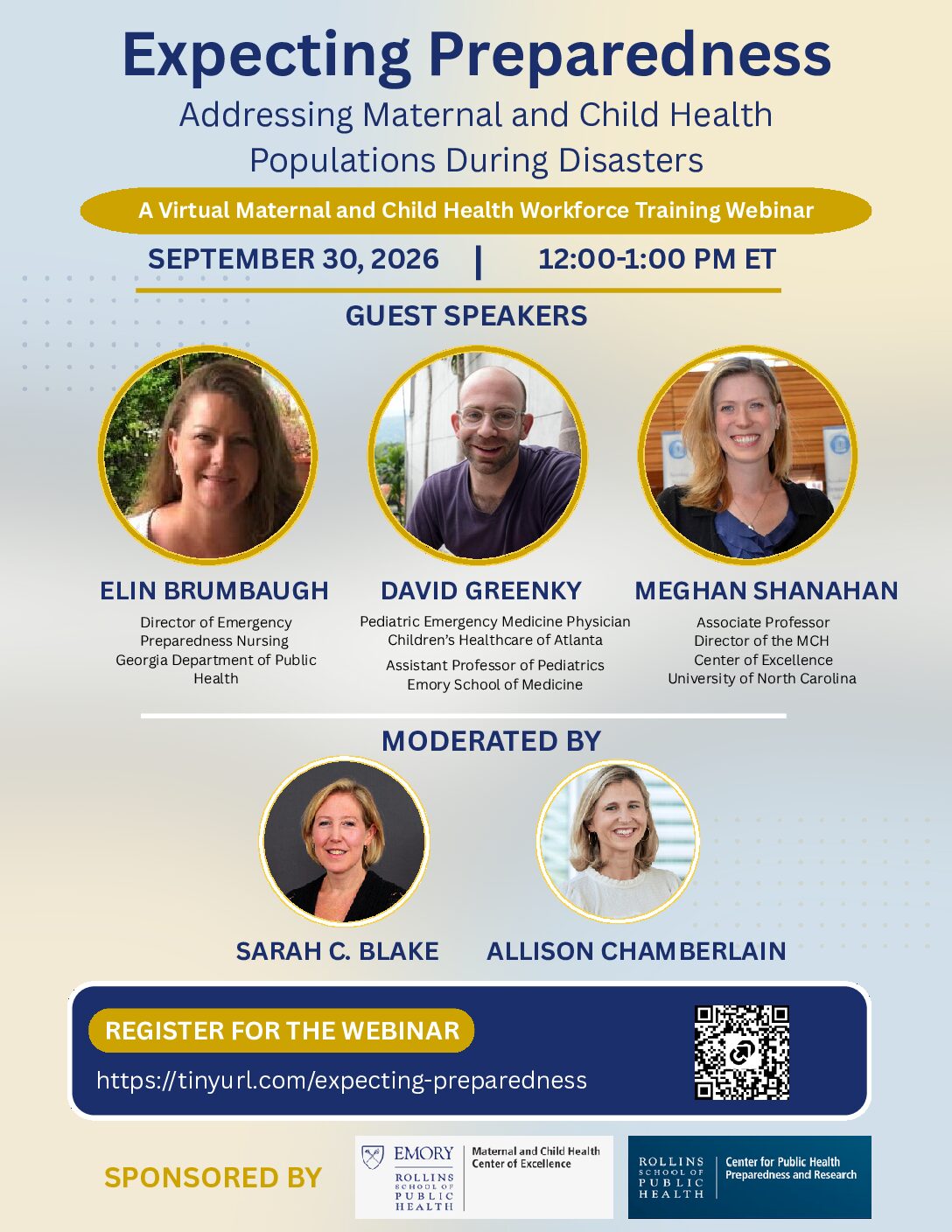 Expecting Preparedness Webinar: Addressing MCH Populations During Disasters
